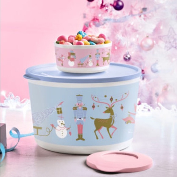 CHRISTMAS STACKING CANISTERS SET OF 2 AND THE CHRISTMAS COOKIE CANISTER - Picture 3 of 4